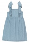 Striped Denim Frills Dress