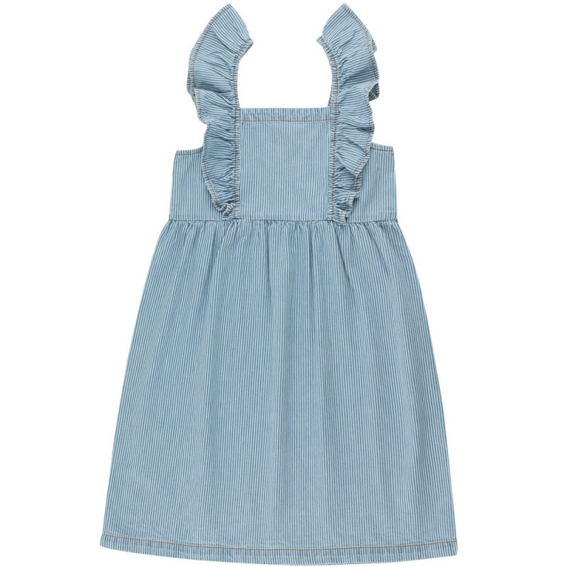 tiny cottons Striped Denim Frills Dress