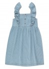 Striped Denim Frills Dress