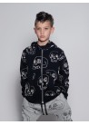 Scribbled Skull Zip Hoodie