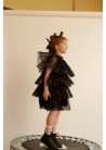 Tulle Mini Masks Tiered Dress