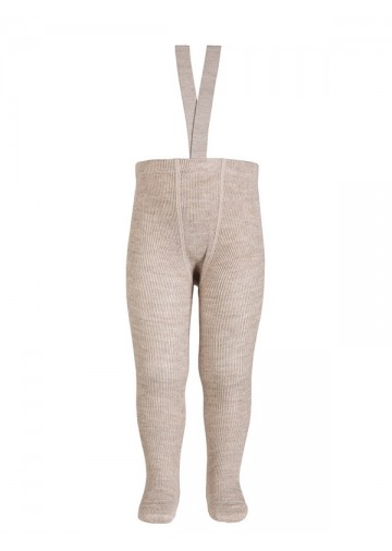 Merino Wool-Blend Tights With Suspenders