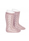 Cotton Openwork Knee High Socks