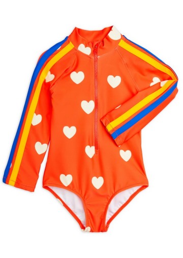 Hearts AOP LS UV Swimsuit