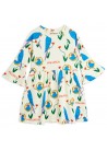 Parrots AOP Trumpet Sleeve Dress