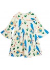 Parrots AOP Trumpet Sleeve Dress