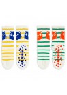 Cats Stripe Socks Anti Slip 2 Pack