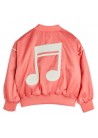 Note Chenille Satin Baseball Jacket