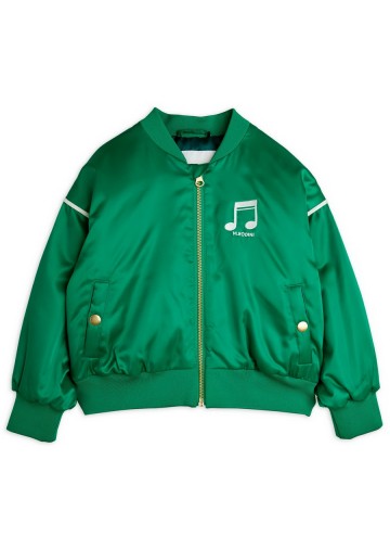 Note Chenille Satin Baseball Jacket